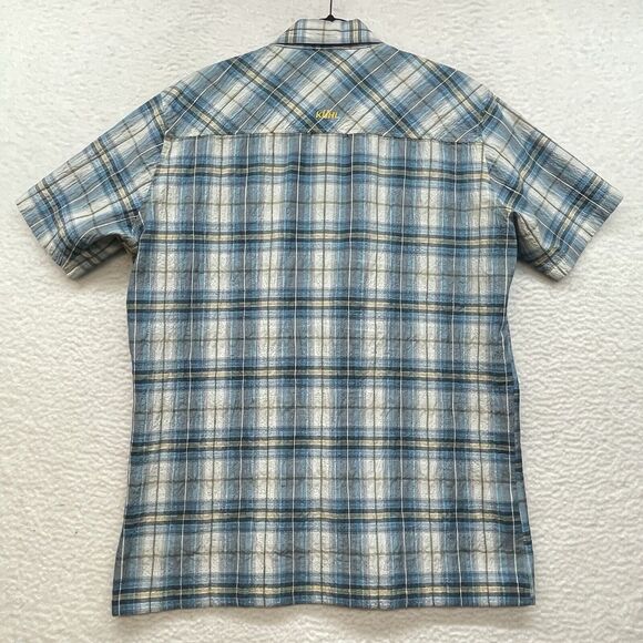 Kuhl Shirt Mens Large Blue Plaid Button Down Pocket Outdoor Short Sleeve Casual - Picture 2 of 12